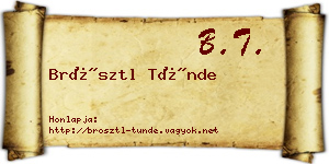 Brösztl Tünde névjegykártya