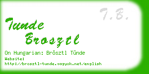 tunde brosztl business card